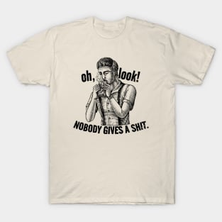 oh look, nobody give a shit! - creme retro T-Shirt